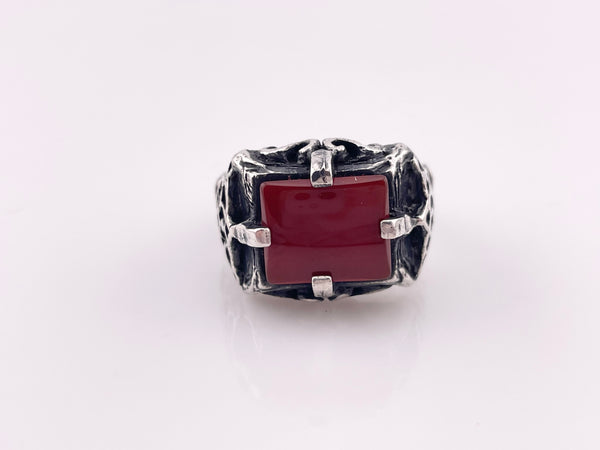 size 9.75 sterling silver carnelian prong setting ring