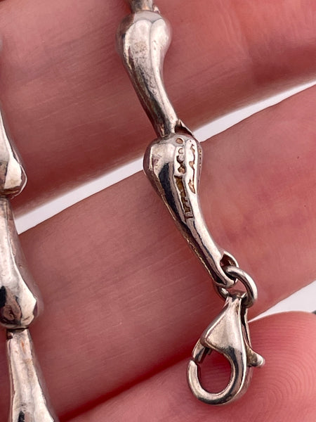 sterling silver Tiffany & Co Elsa Peretti stoneless teardrop link necklace