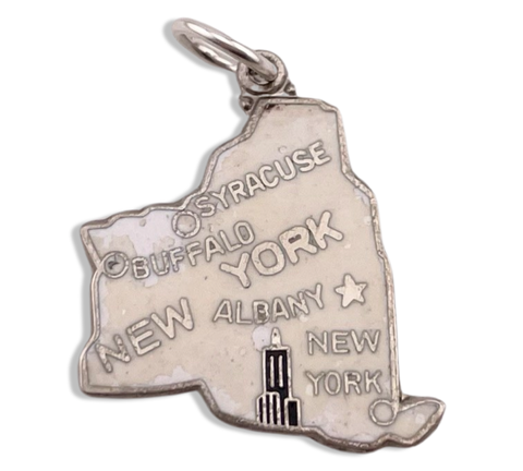sterling silver enamel New York pendant
