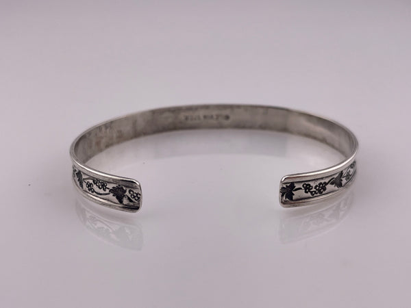 sterling silver Ed Levin grape leaf cuff bracelet