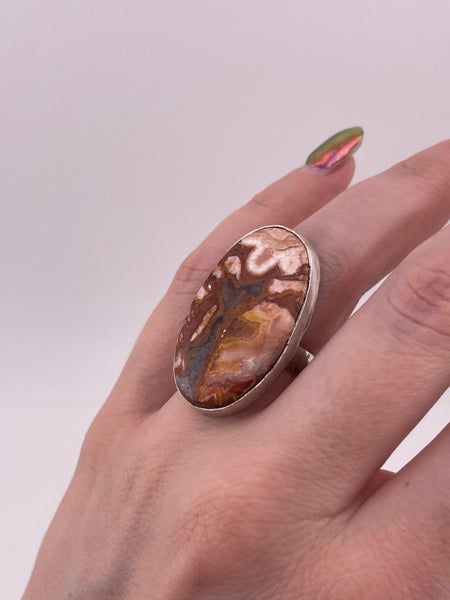 size 6.5 sterling silver agate ring