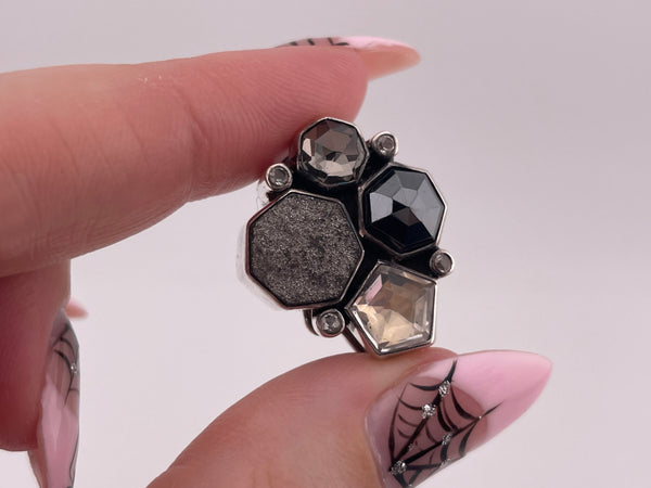 sterling silver Lori Bonn quartz hematite druzy pendant