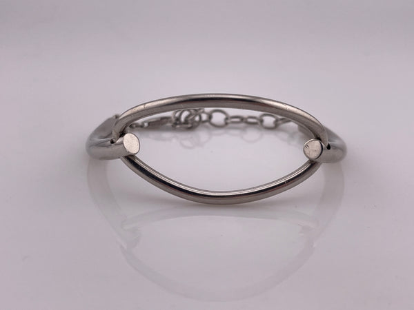 sterling silver 6-1/4" - 8-1/4" stoneless tube bracelet