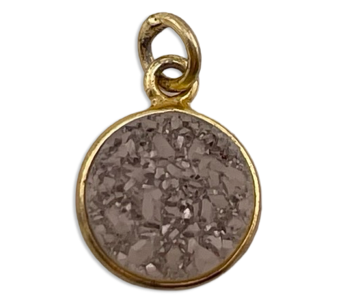 sterling silver gold wash small druzy pendant