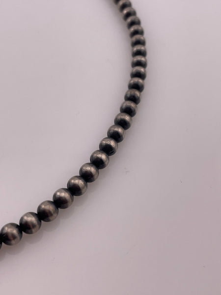 sterling silver 15-3/4" 5mm machine made pearl necklace