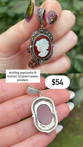 RESERVED PRIVATE LISTING -- sterling silver cameo pendant A19