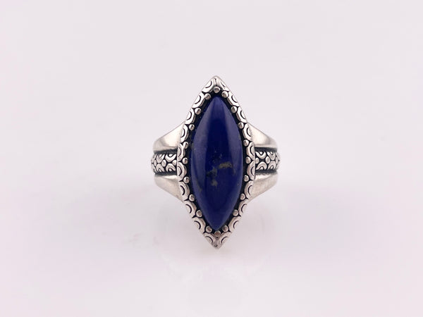 size 5.25 sterling silver Carolyn Pollack lapis marquise shape ring