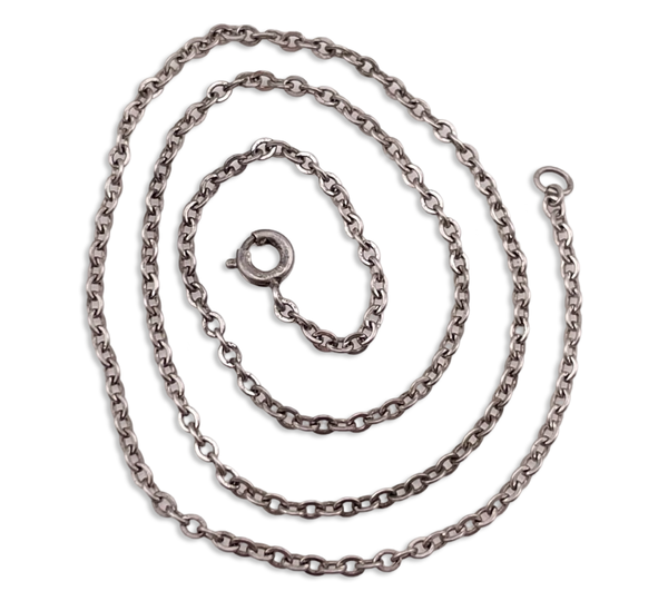 sterling silver 15" 2.1mm cable chain link necklace