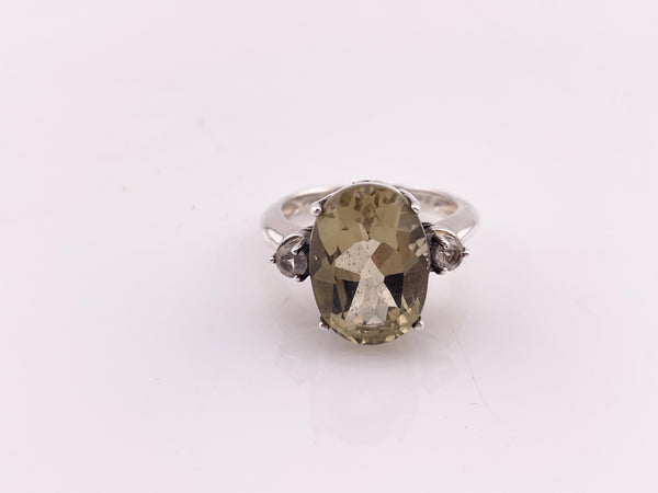 size 7.25 sterling silver faceted citrine topaz ring