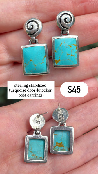 RESERVED PRIVATE LISTING -- sterling silver stabilized turquoise earrings B3