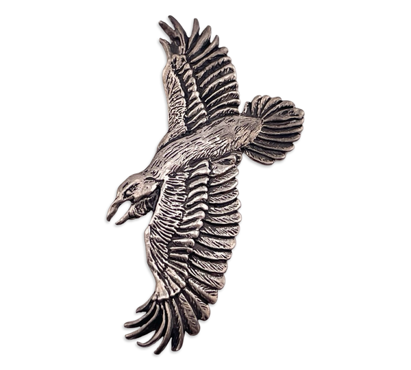 sterling silver artisan bird pendant brooch