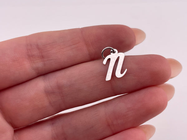 sterling silver 'n' initial letter pendant