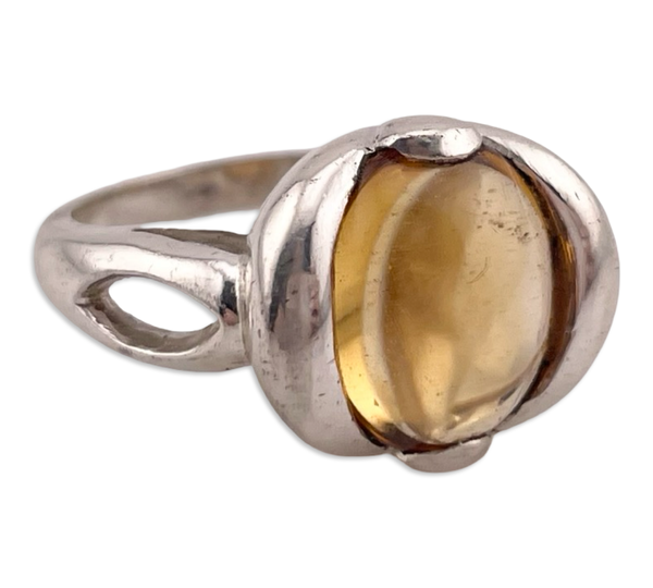 size 7.5 sterling silver citrine orb ring