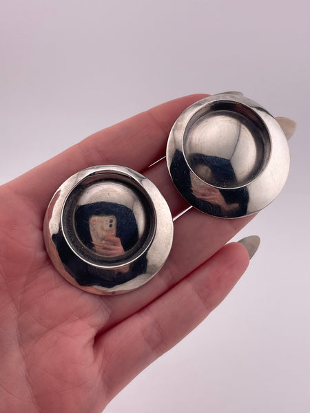 sterling silver artisan stoneless post earrings