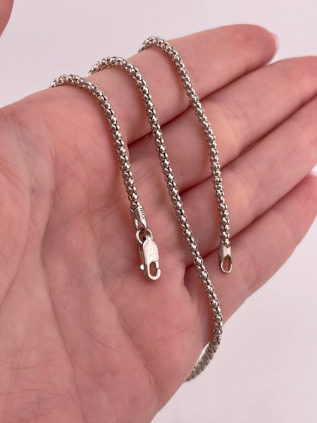 sterling silver 18" 2.4mm popcorn chain link necklace