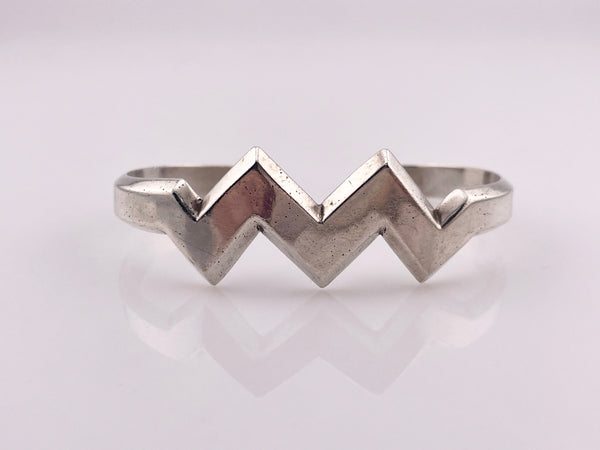 sterling silver Pine Springs stoneless zig zag cuff bracelet