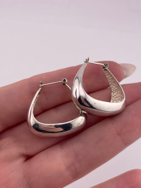 sterling silver triangular curved post earrings