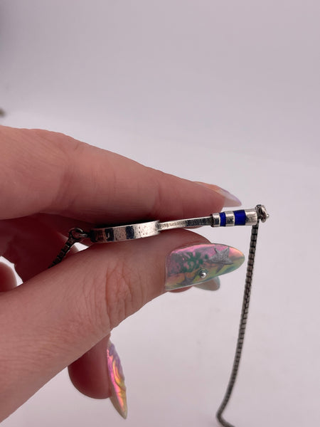 sterling silver 15" racket necklace