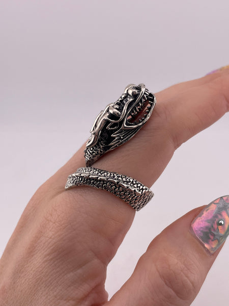 size 10.5 sterling silver dragon ring