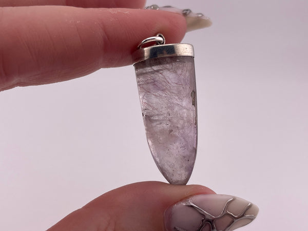 sterling silver amethyst point pendant