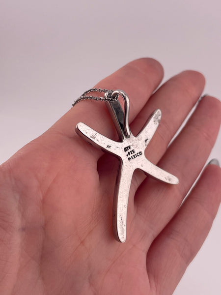 sterling silver 18-3/8" Mexican starfish necklace