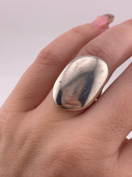 size 6 sterling silver chunky heavy stoneless ring