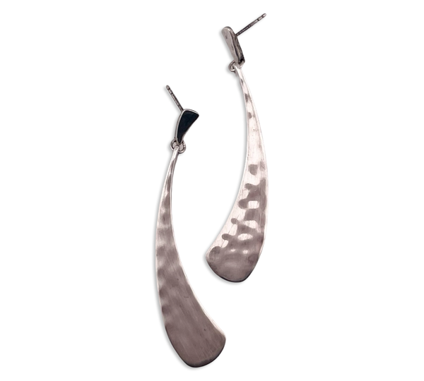 sterling silver Robert Lee Morris RLM Studio stoneless hammered matte finish post dangle earrings