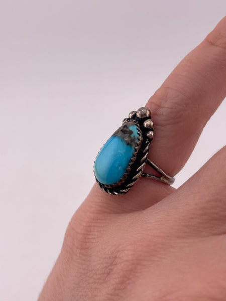 size 4 sterling silver turquoise ring
