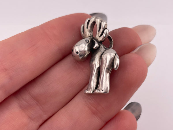sterling silver moose pendant