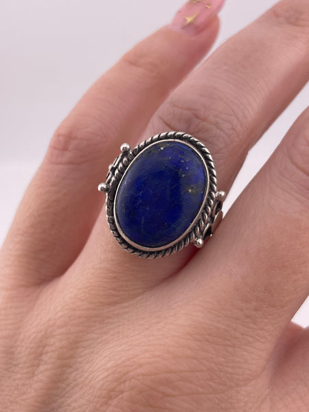 size 6.75 sterling silver lapis ring