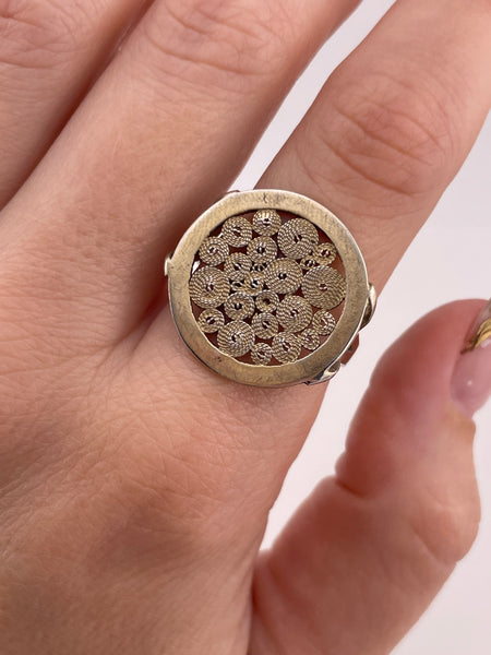 size 9.75 sterling silver gold wash stoneless circle ring
