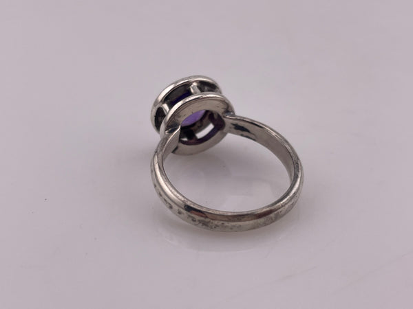 size 8 sterling silver faceted amethyst ring