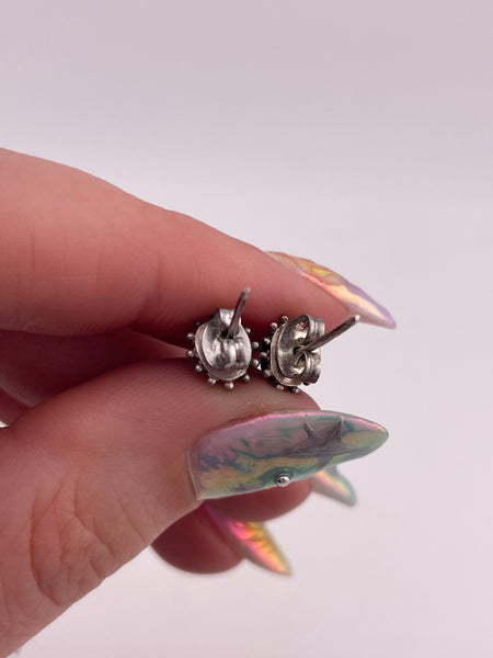 sterling silver lapis post stud earrings