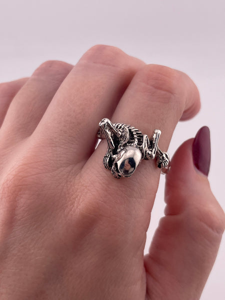 size 10.75 sterling silver skeleton ring