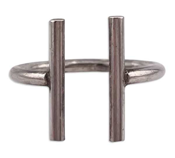 size 7.5 sterling silver parallel bar adjustble ring