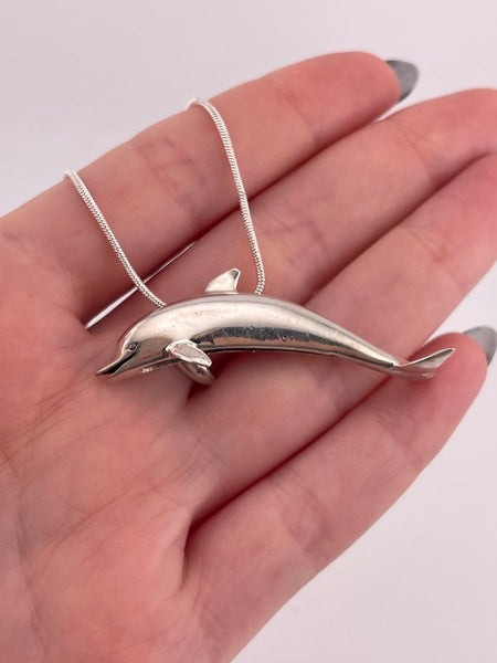 sterling silver 16-1/4" dolphin necklace