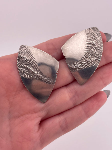 sterling silver textured artisan post earrings