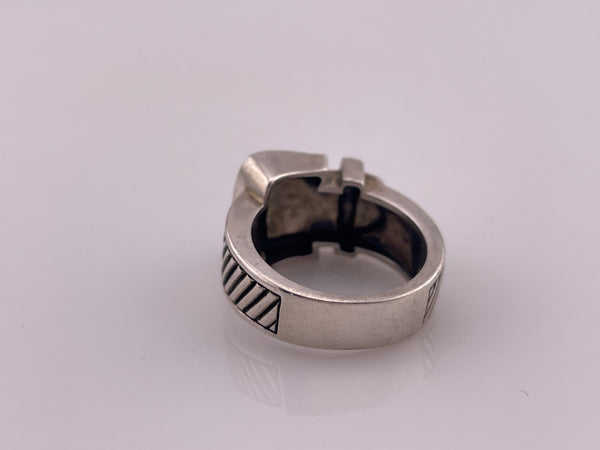 size 8.25 sterling silver marcasite belt ring