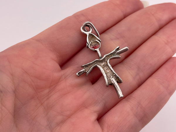 800 silver scarecrow resin pendant