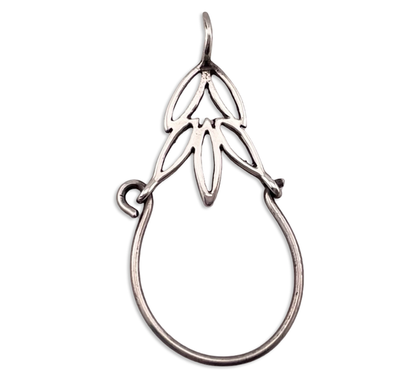 sterling silver charm holder cut-out design pendant