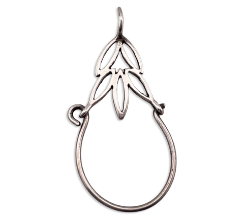sterling silver charm holder cut-out design pendant