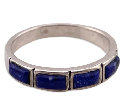 size 7.5 sterling silver sodalite band ring