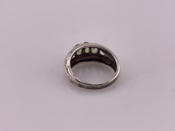 size 5.25 sterling silver faceted peridot ring