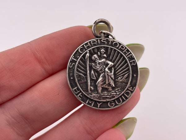sterling silver "St. Christopher Be My Guide" pendant