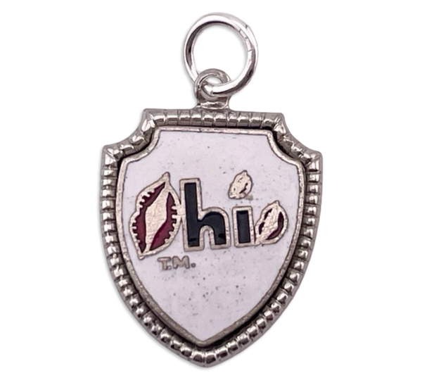 sterling silver Ohio souvenir resin pendant