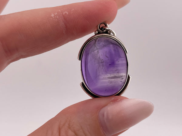 sterling silver amethyst pendant