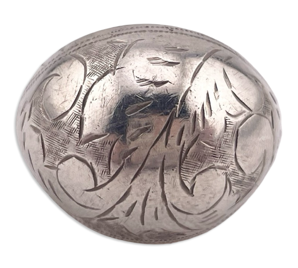 size 7 sterling silver etched dome ring