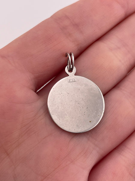 sterling silver vintage round dog breed charm pendant