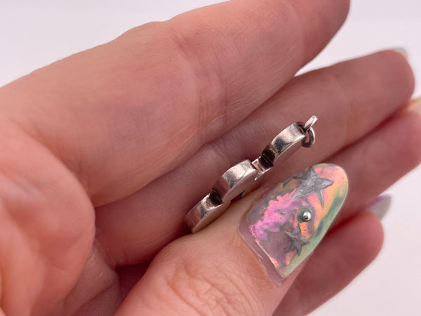 sterling silver blue resin circles pendant