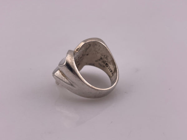 size 6.75 sterling silver Mexican chunky stoneless bow ring